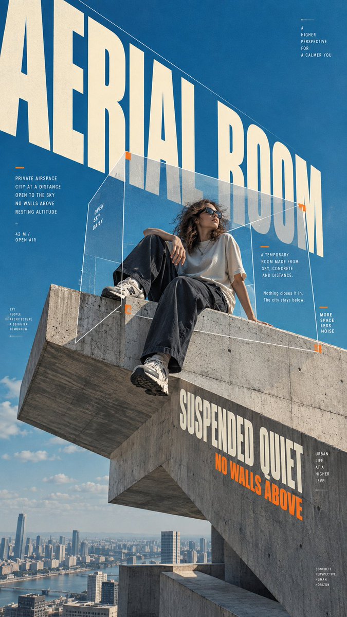Perspective Type Brutalist Urban Editorial Poster — AI result, variation 3 of 4