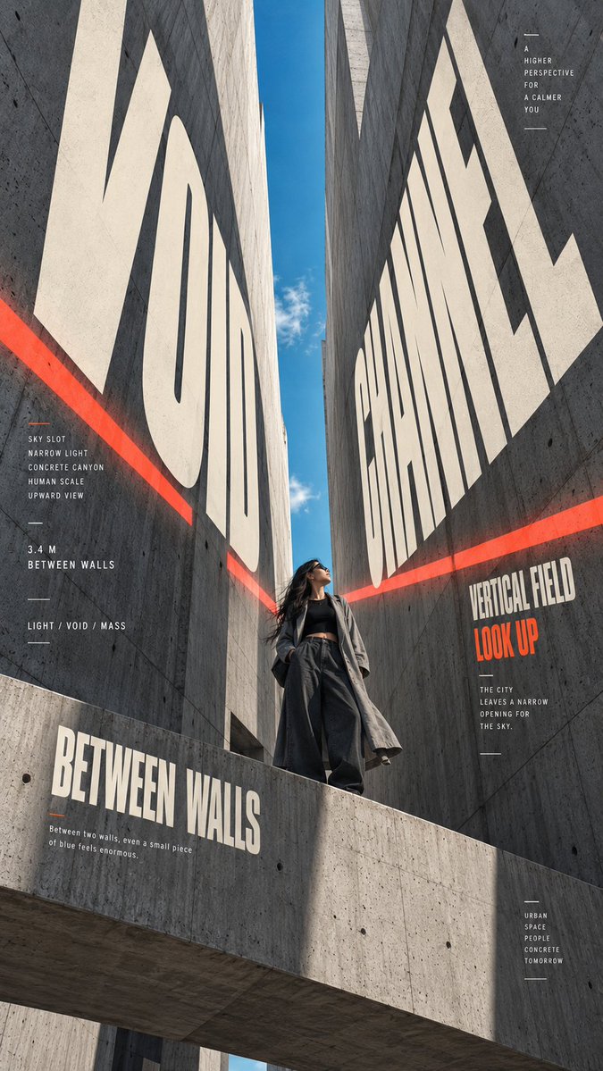 Perspective Type Brutalist Urban Editorial Poster — AI result, variation 4 of 4