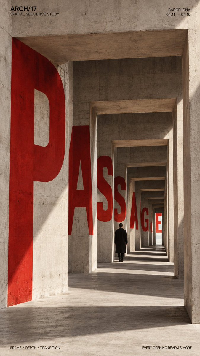 Perspective Type Poster Built Into Architecture — AI result, variation 2 of 4