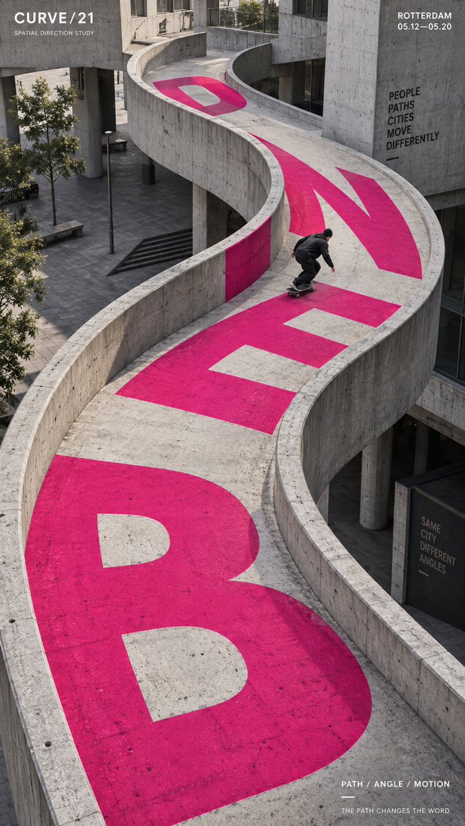 Perspective Type Poster Built Into Architecture — AI result, variation 3 of 4