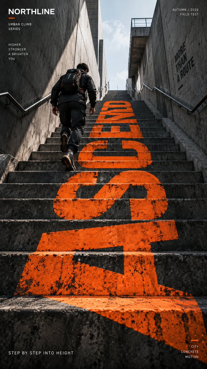 Perspective Type Poster Design With Oversized Letters — AI result, variation 3 of 4