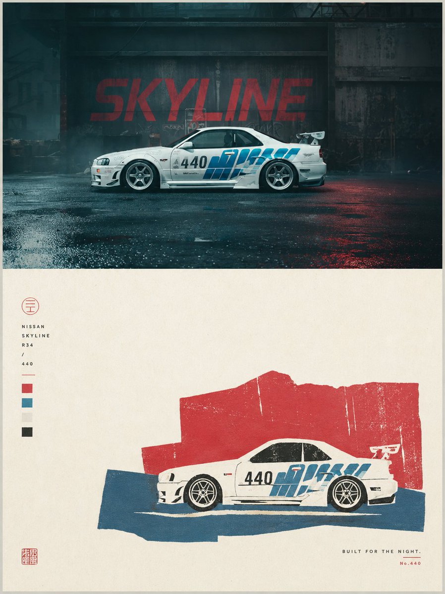 Photo Split Into Paper-Cut Folk Poster Layout — AI result, variation 3 of 4