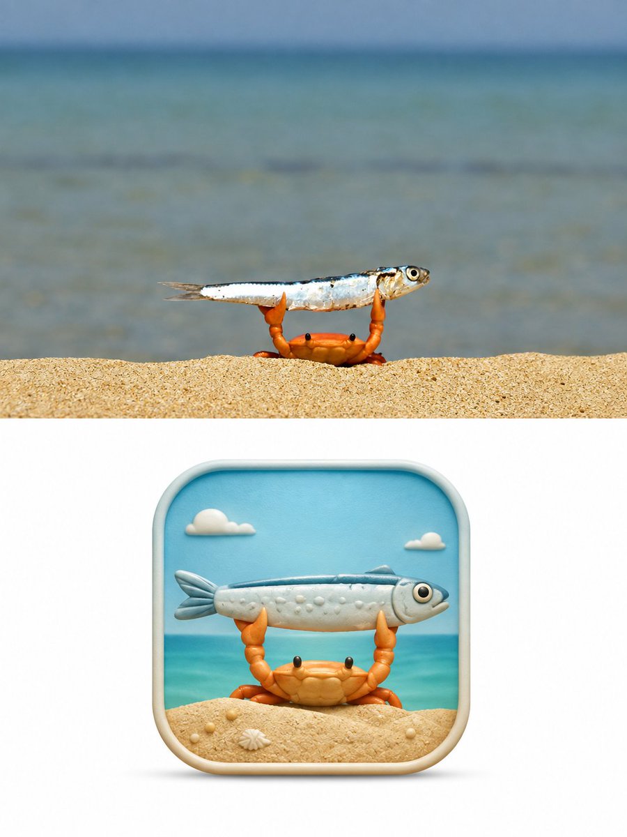 Photo To 3D Rounded Icon Poster — AI result, variation 3 of 3