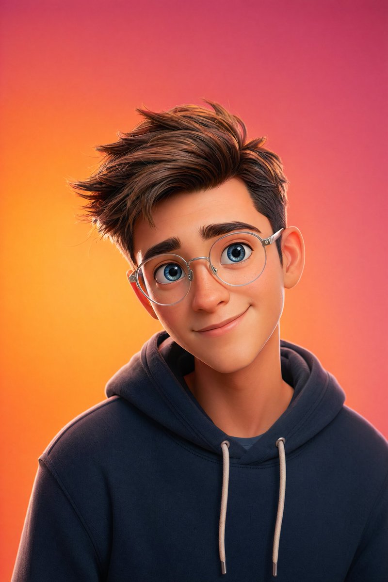 Pixar-Style 3D Portrait of a Young Person — AI result, variation 2 of 2