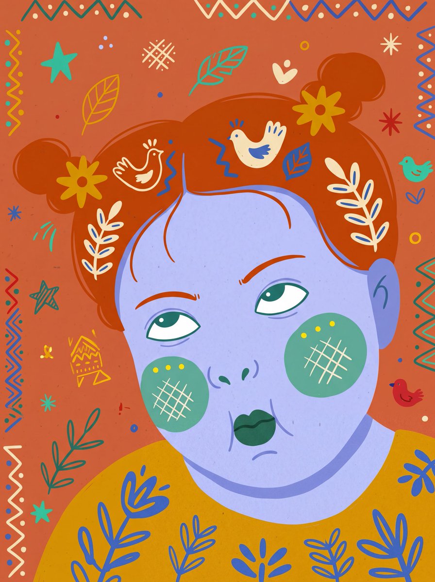 Playful Hand-Drawn Folk Art Photo Makeover — AI result, variation 2 of 4