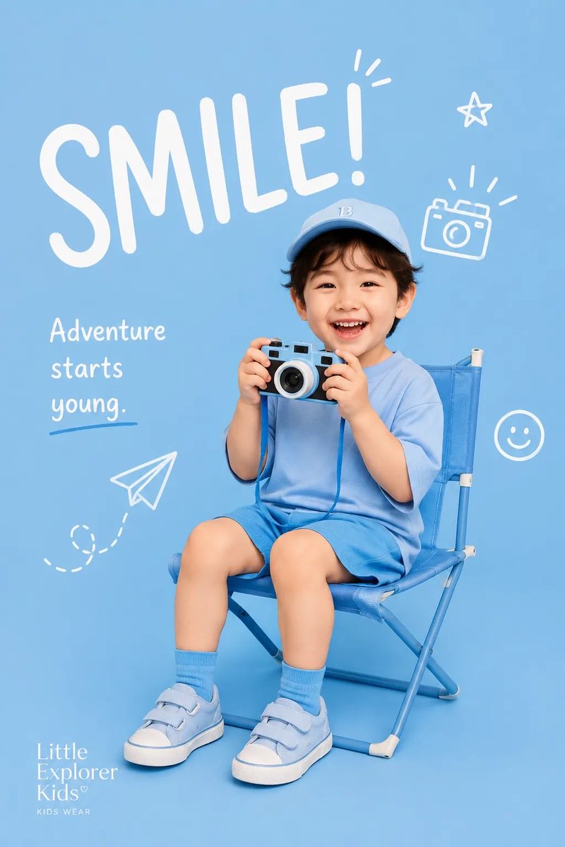 Playful Kids Fashion Poster With Doodle Type — AI result, variation 2 of 3