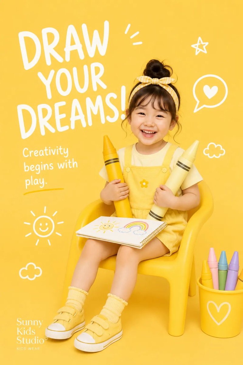 Playful Kids Fashion Poster With Doodle Type — AI result, variation 3 of 3