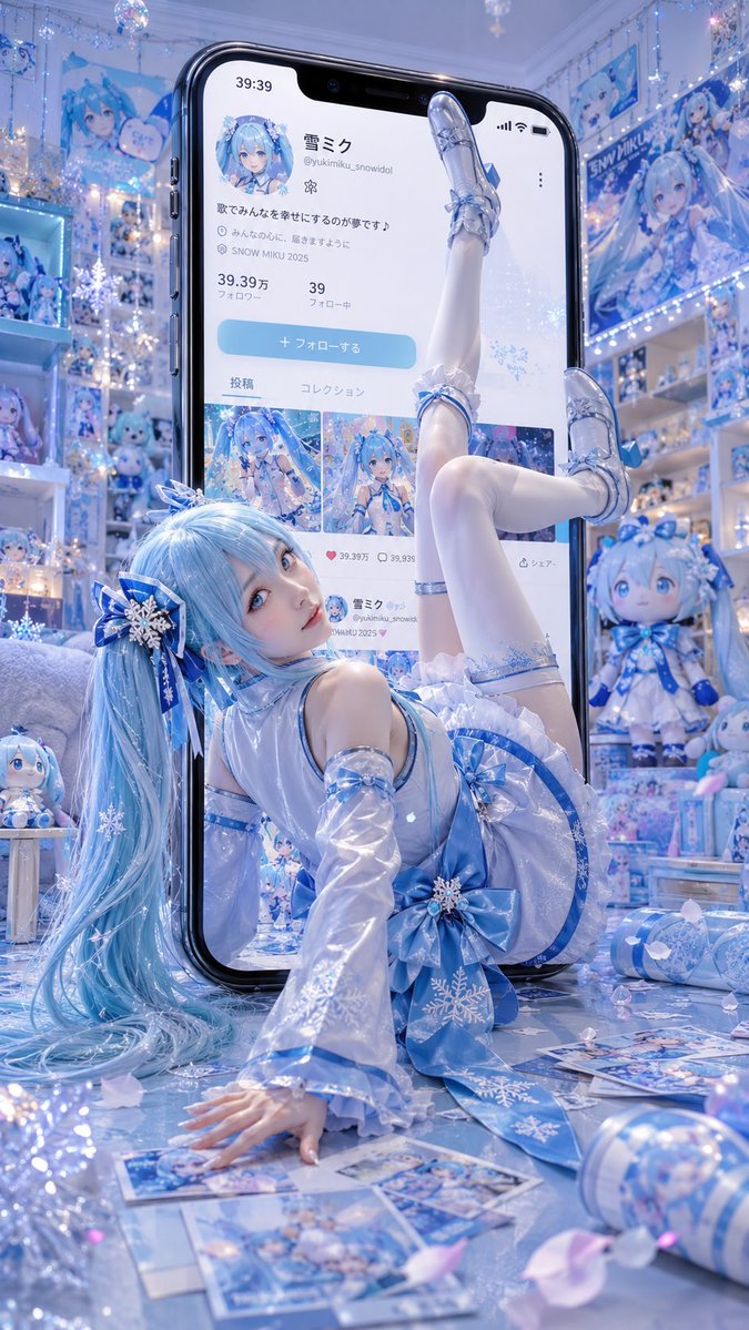 Pop-out Cosplay Poster Breaking Through a Phone Screen — AI result, variation 2 of 2