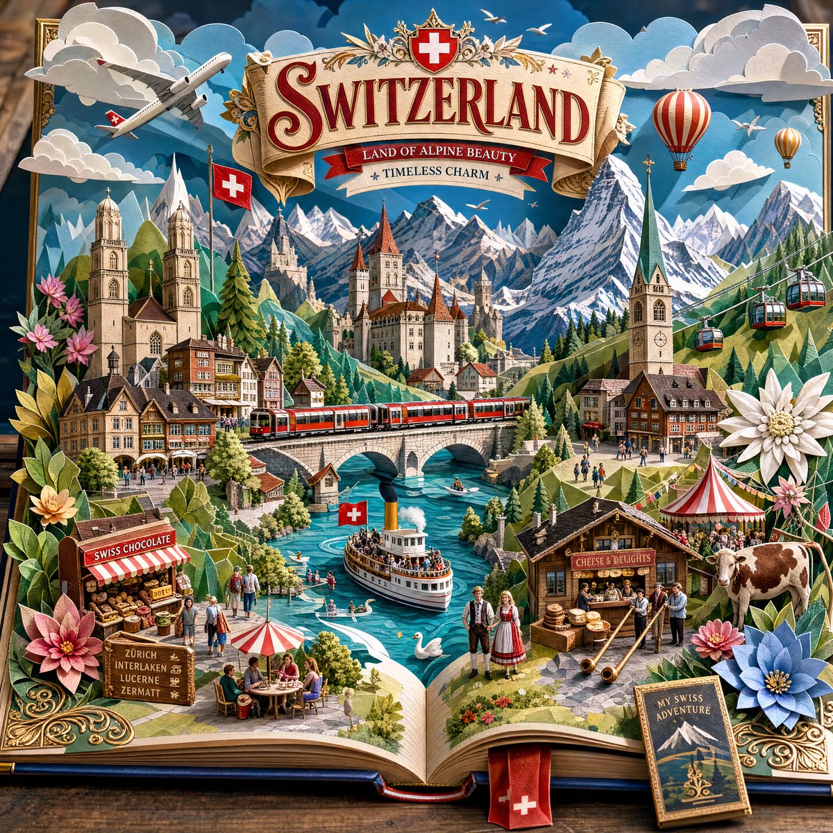 Pop-Up Storybook Travel Diorama in Papercraft — AI result, variation 4 of 4