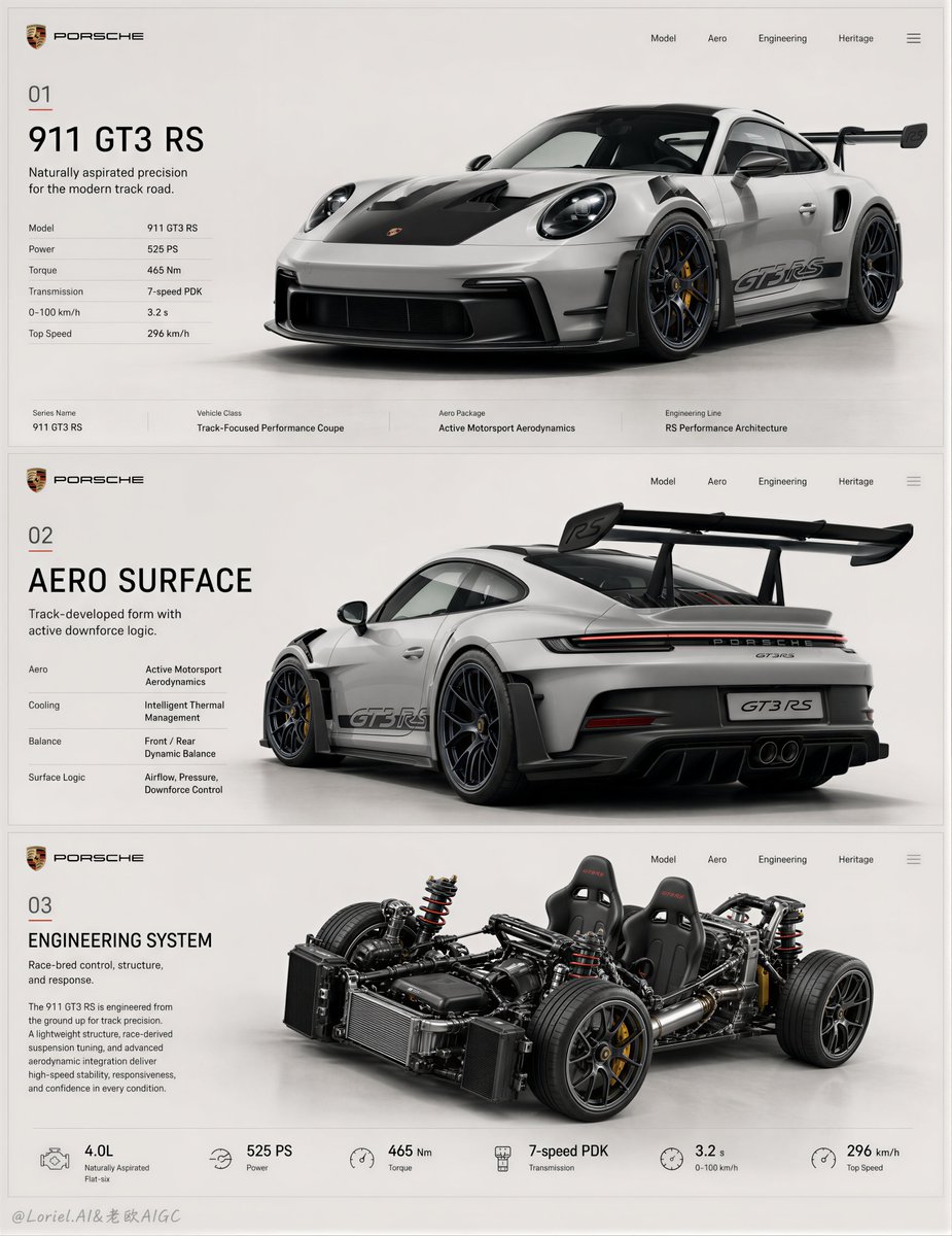 Porsche 911 GT Design Board in Technical Layout — AI result, variation 2 of 2