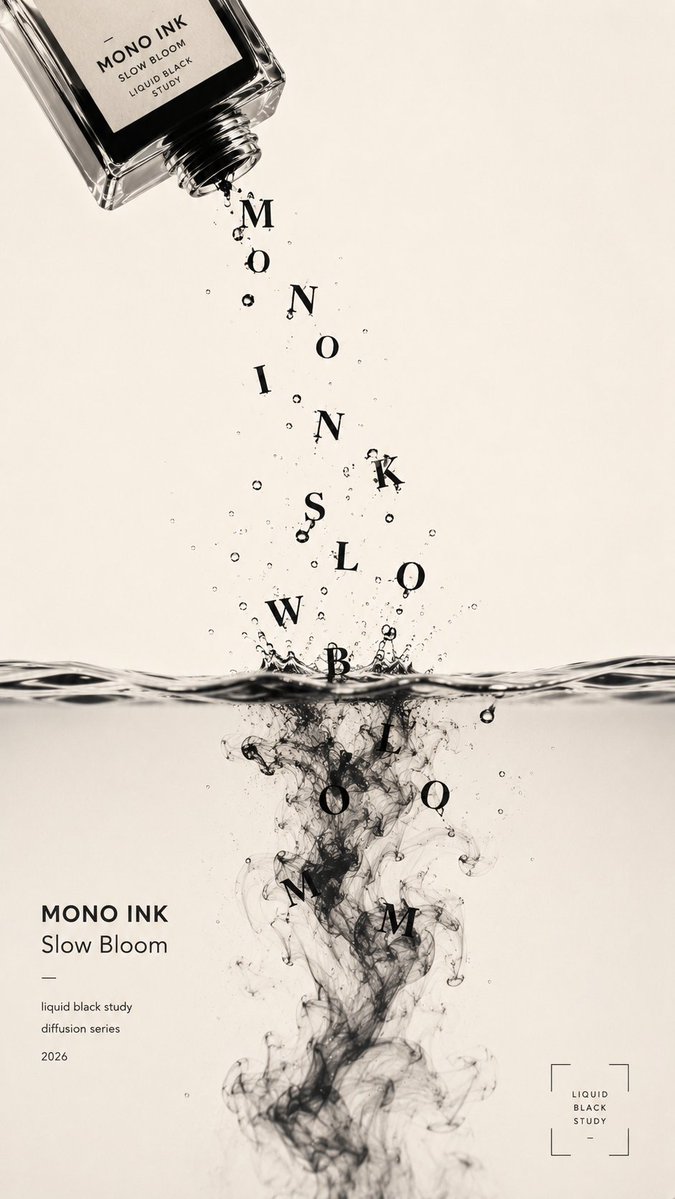Pouring Letter Typography Ad Poster in Liquid — AI result, variation 4 of 4