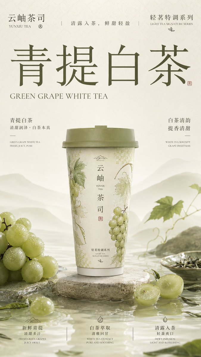 Premium Tea Cup Packaging Key Visual Poster — AI result, variation 2 of 4