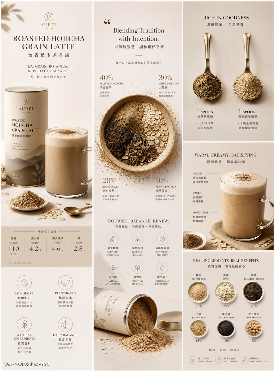 Premium Tea Latte Detail Page Layout Poster — AI result, variation 2 of 2