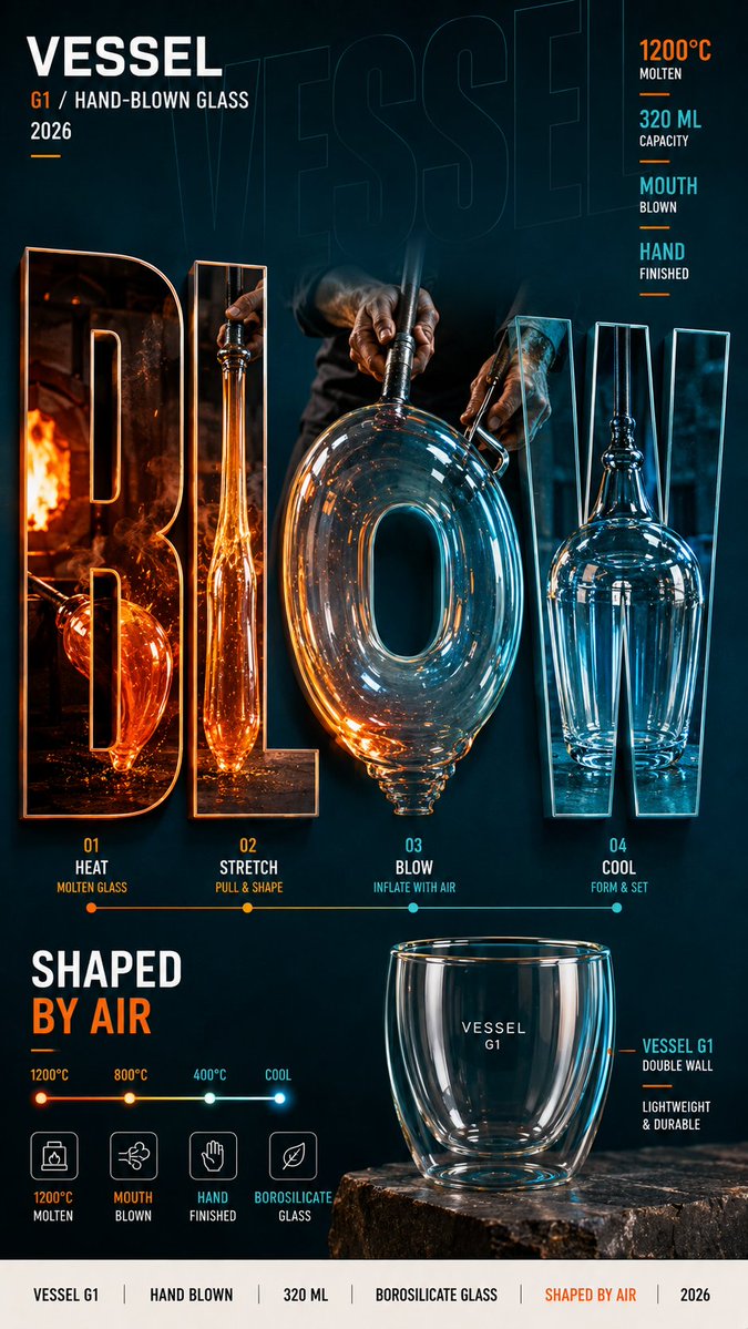 Process Typography Campaign Poster With Material Stages — AI result, variation 4 of 4