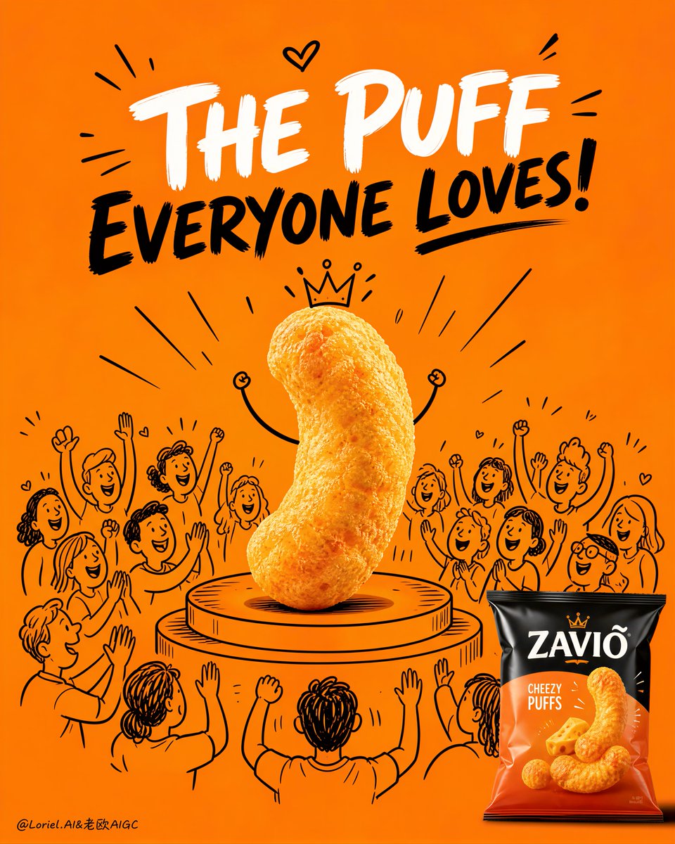 Puffed Snack Star on Stage Poster — AI result, variation 2 of 2