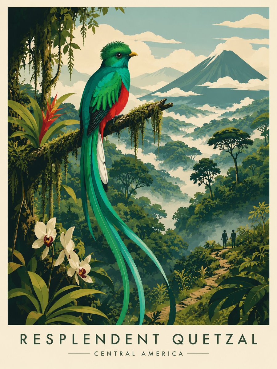 A flat vector Rainbow Lorikeet sits on a curved branch against a pastel teal sky with a cream sun behind it. Gum blossoms and eucalyptus frame the bird like a…