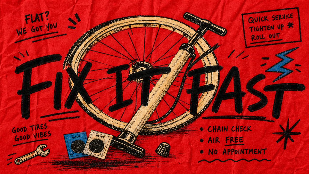 Red Fabric Market Flyer With Brush Lettering — AI result, variation 3 of 4