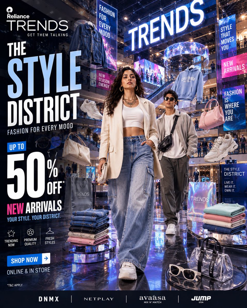 Retail Fashion Campaign Poster With Floating Apparel — AI result, variation 3 of 4