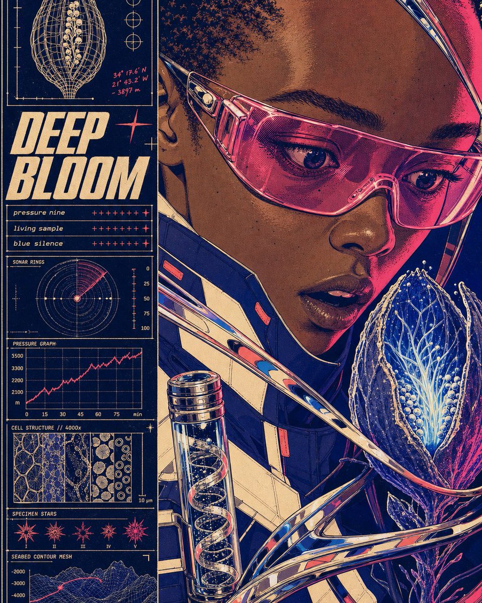 Retro-Futurist Editorial Portrait Dossier Layout — AI result, variation 2 of 4