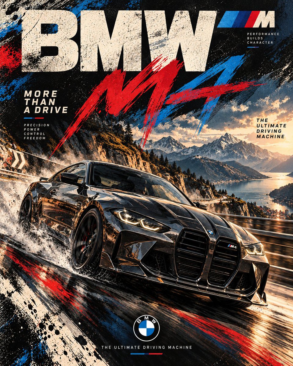 Retro Racing Car Editorial Poster in 4:5 — AI result, variation 3 of 4