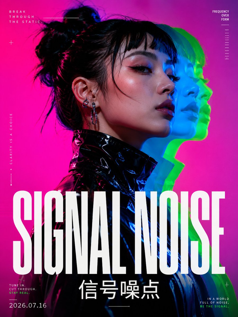 RGB Ghosting Character Poster Template — AI result, variation 2 of 4