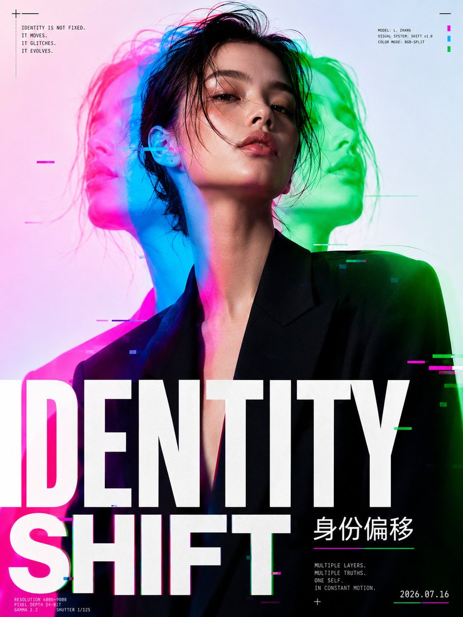 RGB Ghosting Character Poster Template — AI result, variation 4 of 4