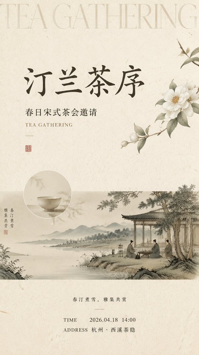 Rice-White Xuan Paper Exhibition Poster — AI result, variation 3 of 4