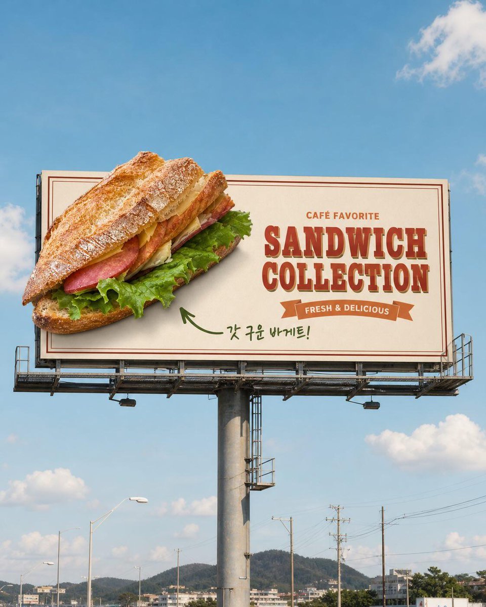 Roadside Cheesecake Billboard Photo in Daylight — AI result, variation 3 of 4