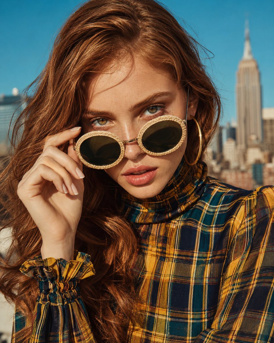 Rooftop Editorial Fashion Portrait in Golden Hour — AI result, variation 2 of 3