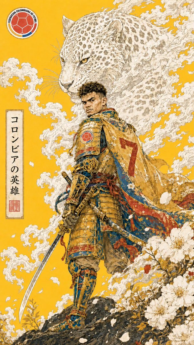 Samurai Footballer Ukiyo-e Sports Poster — AI result, variation 2 of 4