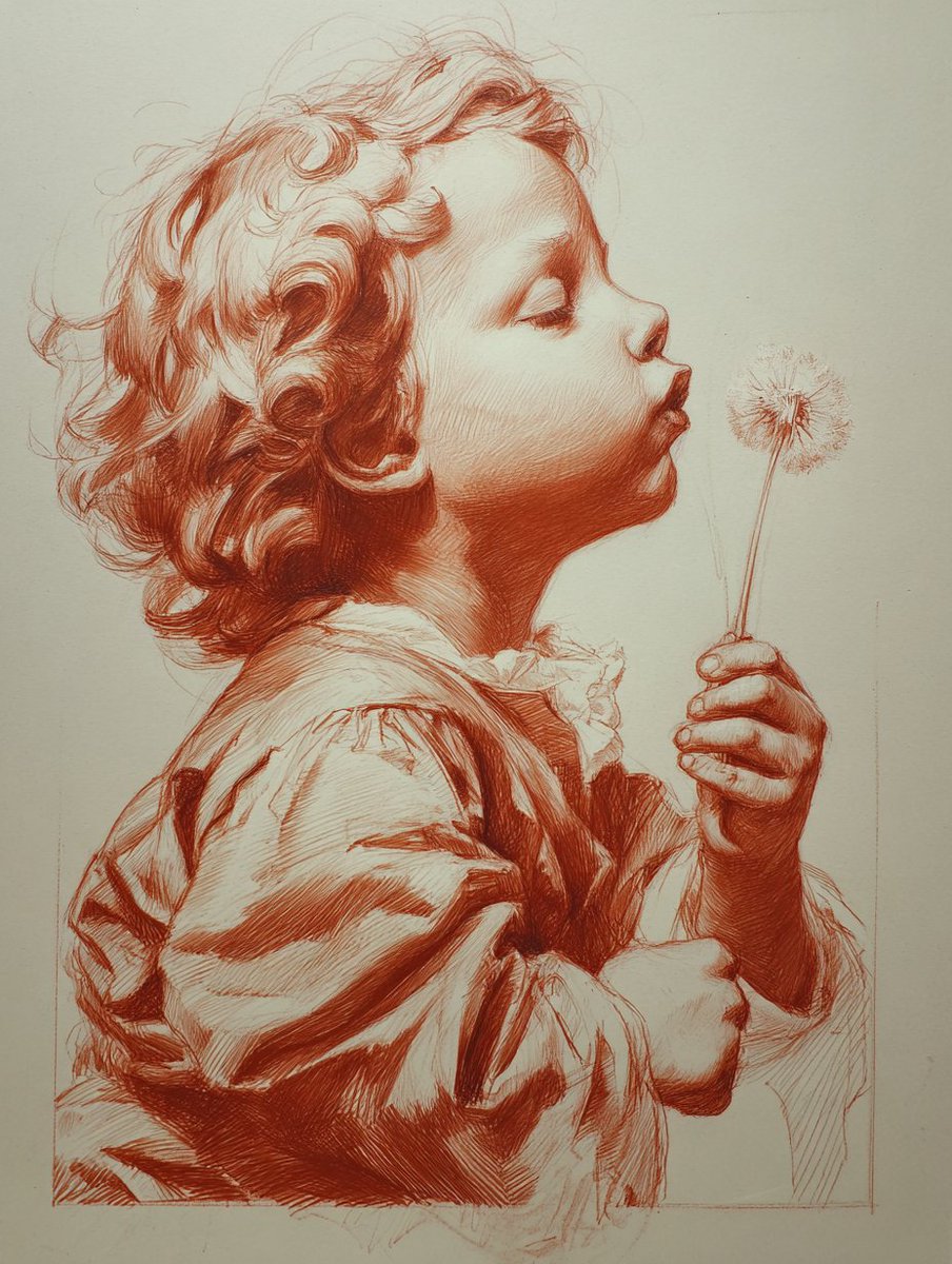 Sanguine Chalk Figure Study on Laid Paper — AI result, variation 3 of 4