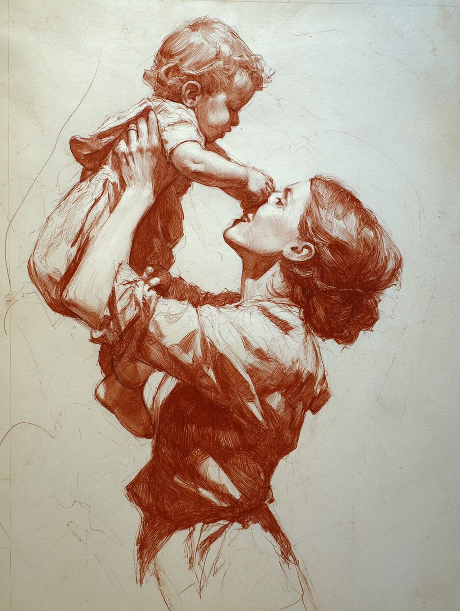 Sanguine Chalk Figure Study on Laid Paper — AI result, variation 4 of 4