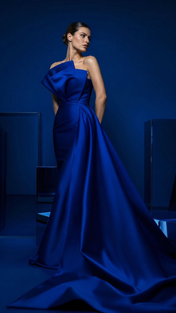 Sapphire Blue Couture Editorial Cover Photo — AI result, variation 2 of 2