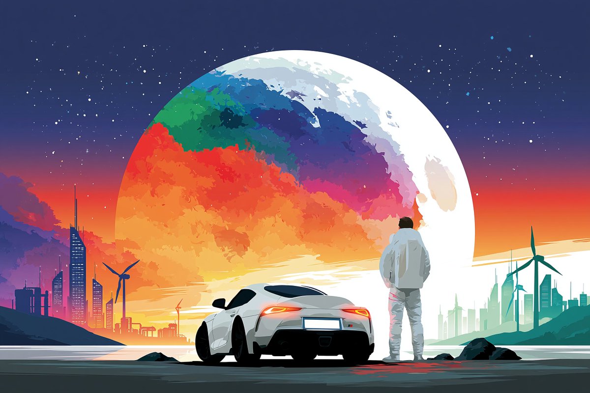 Sci-Fi Space Vector Art With Watercolor Planets — AI result, variation 4 of 4