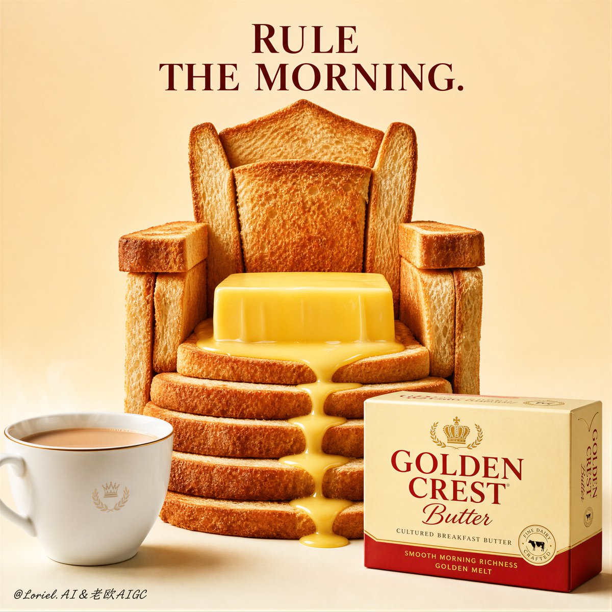 Sculpted Butter Wave Product Ad Poster — AI result, variation 2 of 2