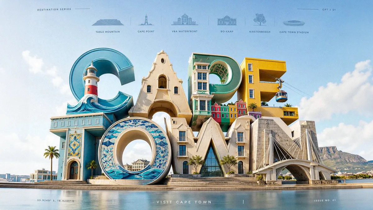 Sculpted City Name Travel Poster Design — AI result, variation 3 of 4