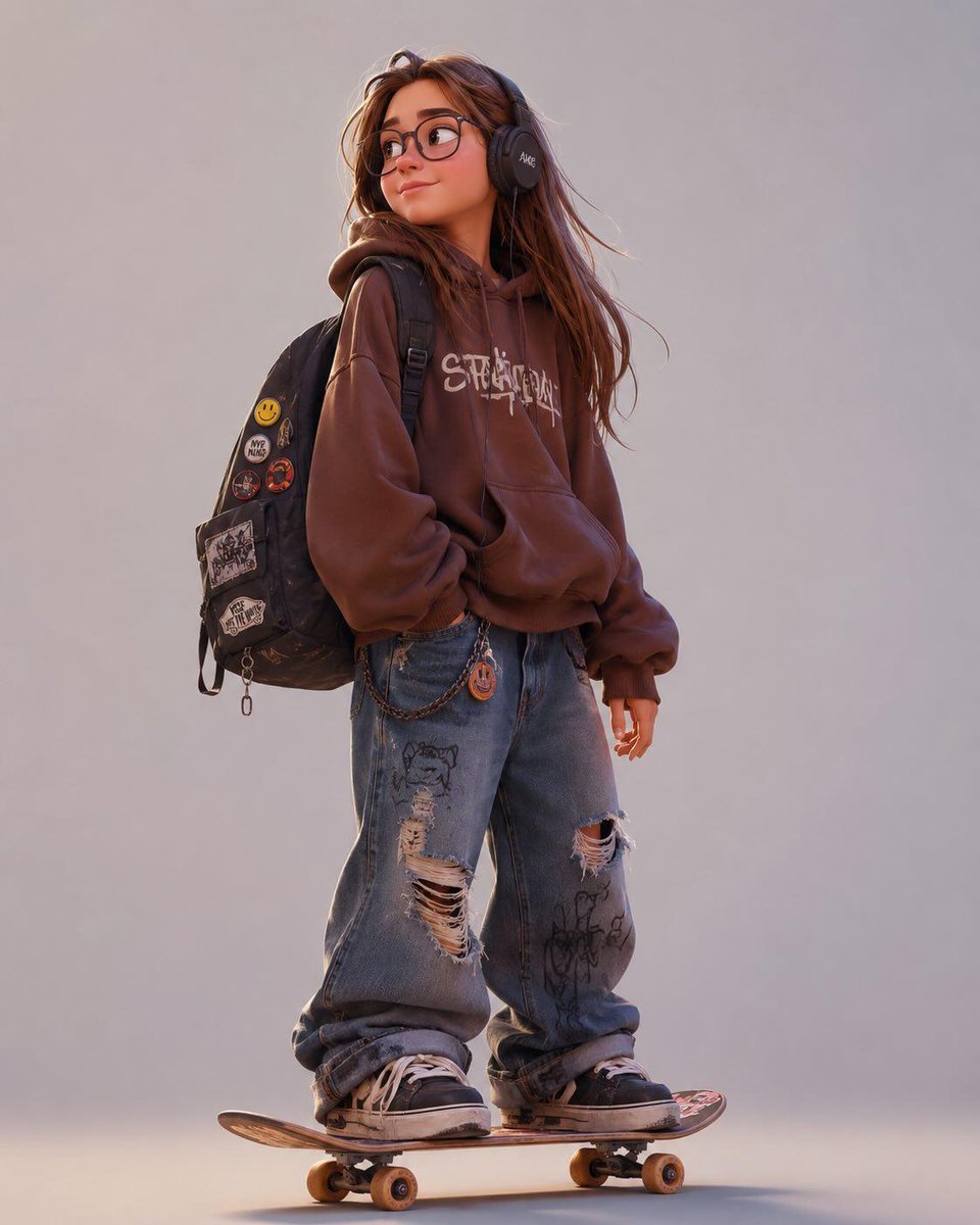 Skater Character 3D Cartoon With Hoodie — AI result, variation 4 of 4