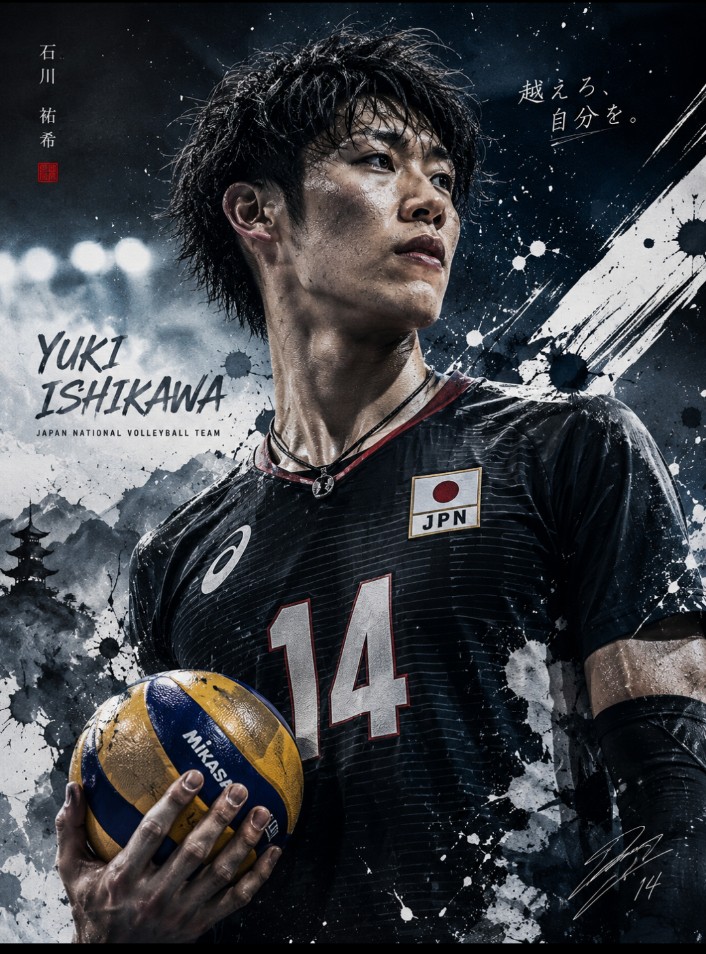 Sketch and Watercolor Athlete Poster Prompt — AI result, variation 3 of 4