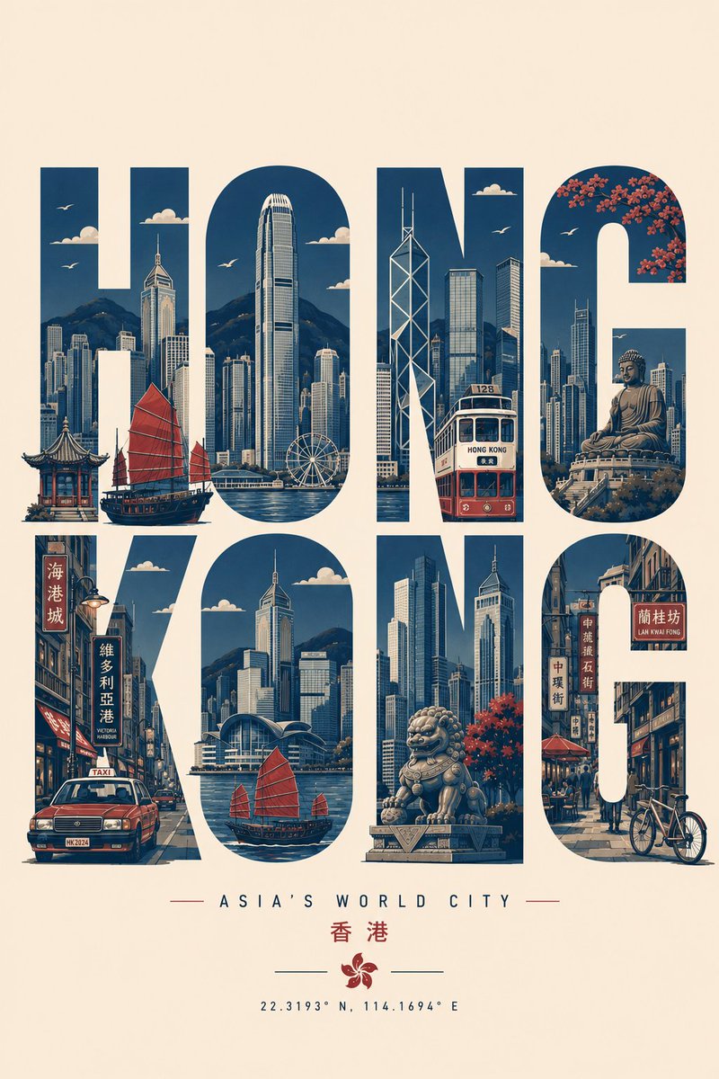 Skyline Letterform Poster in Flat Vector — AI result, variation 4 of 4