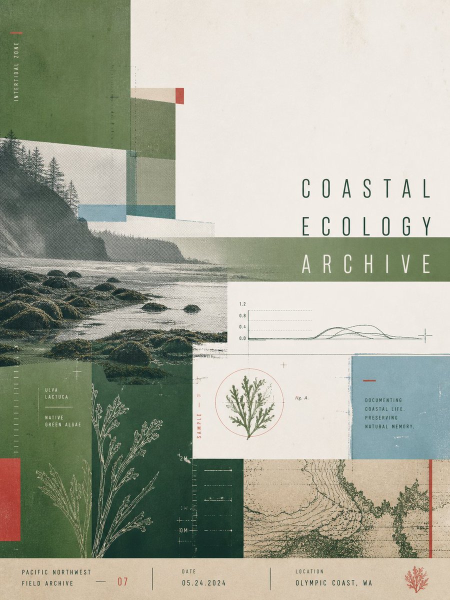 Sliced Geometric Poster With Coral and Green Blocks — AI result, variation 2 of 4