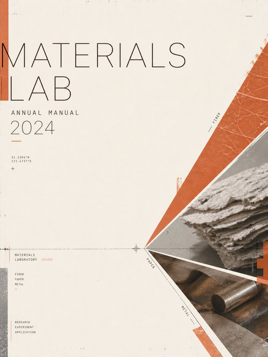 A restrained experimental poster built from hard diagonal cuts, a grainy hidden image, and a small warm palette of coral, botanical green, gray-black and paper…