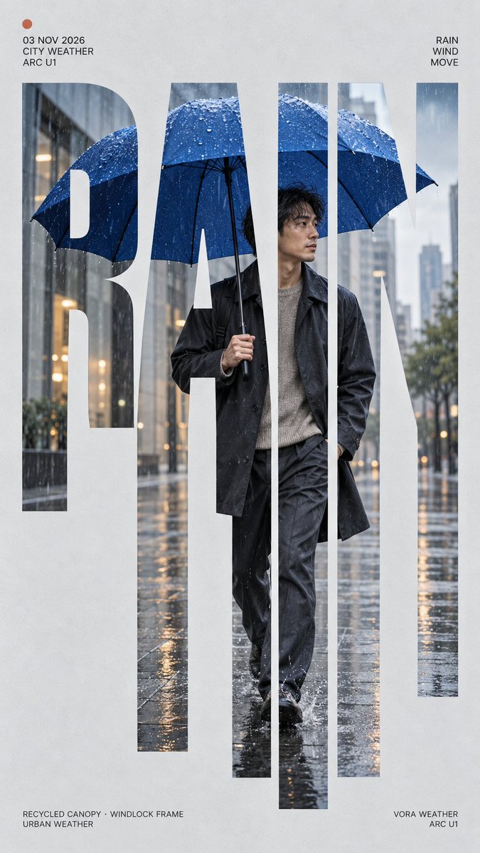 Sliced Typography Fashion Campaign Poster — AI result, variation 2 of 4
