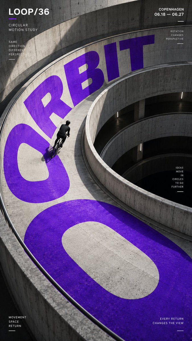 Spatial Typography Poster With Oversized Letters in Architecture — AI result, variation 2 of 4