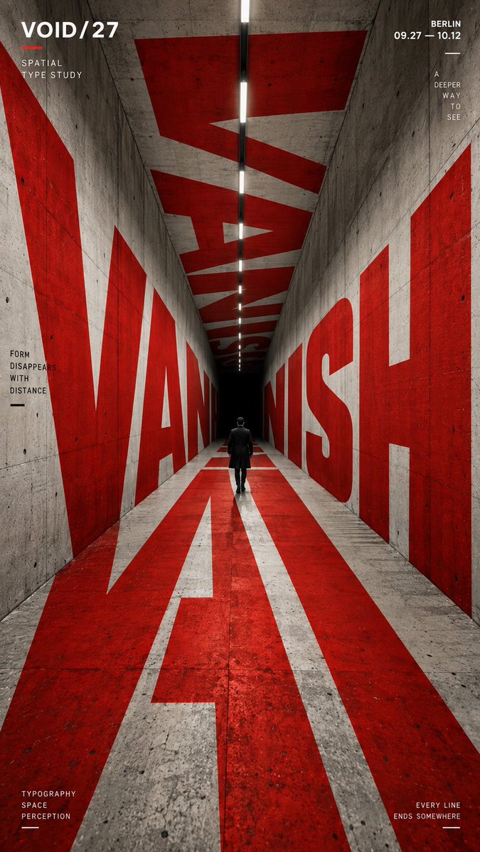 Spatial Typography Poster With Oversized Letters in Architecture — AI result, variation 3 of 4