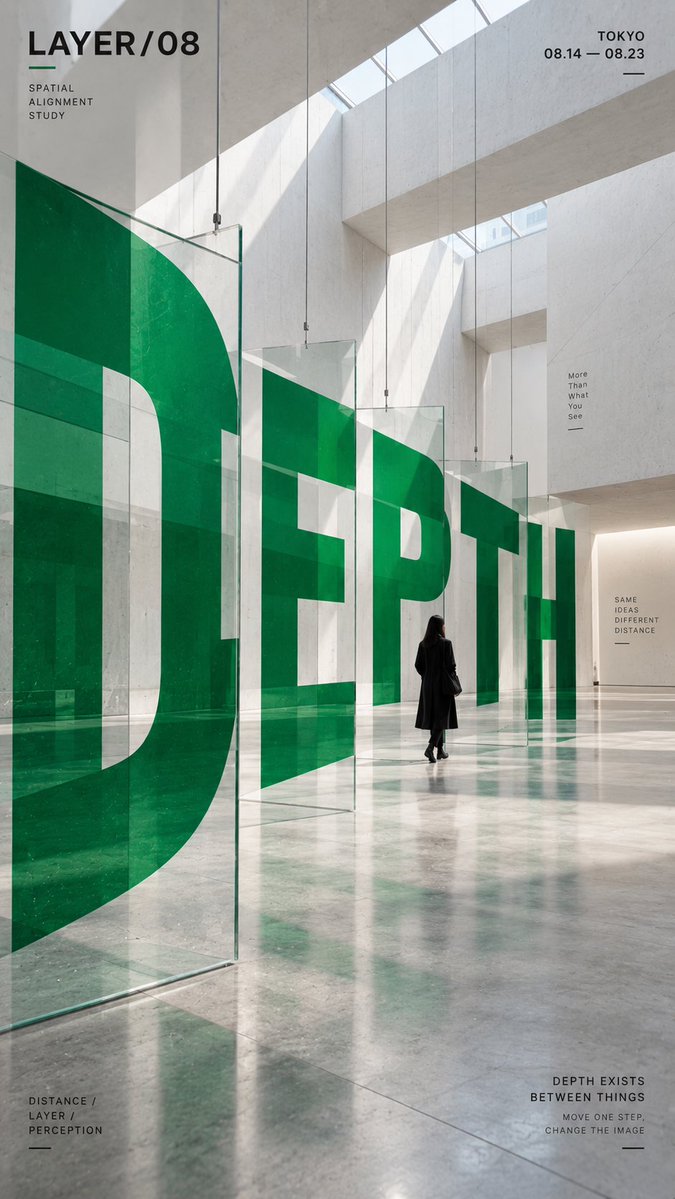 Spatial Typography Poster With Oversized Letters in Architecture — AI result, variation 4 of 4