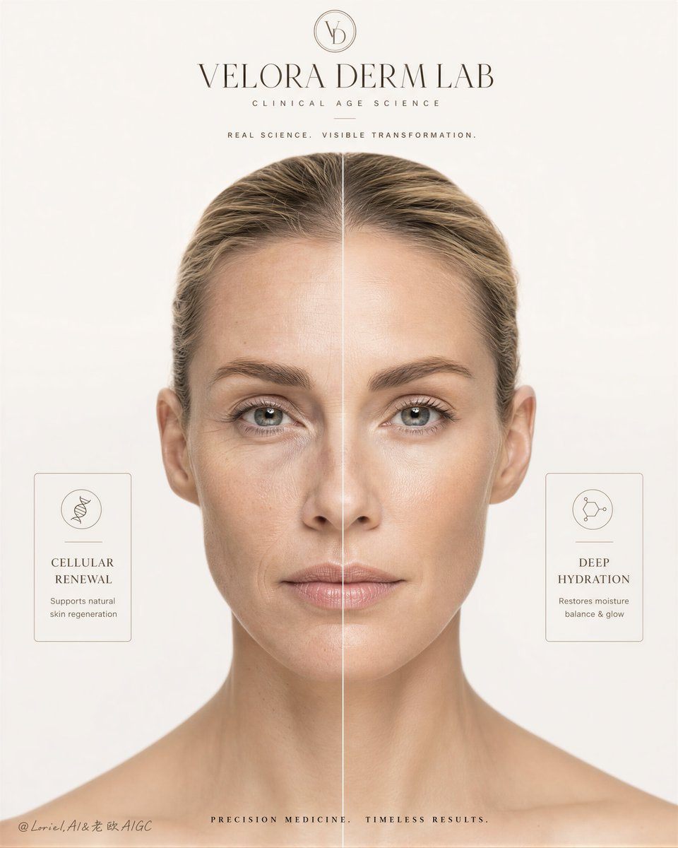 Split-Face Before and After Skincare Poster — AI result, variation 2 of 2