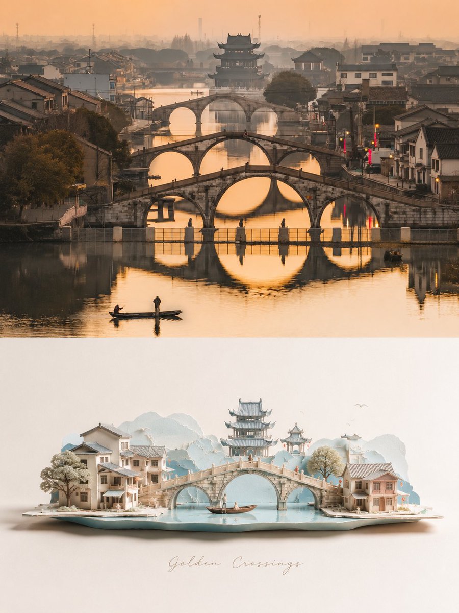 Split Poster Paper-Craft Diorama in Soft Blue — AI result, variation 4 of 4