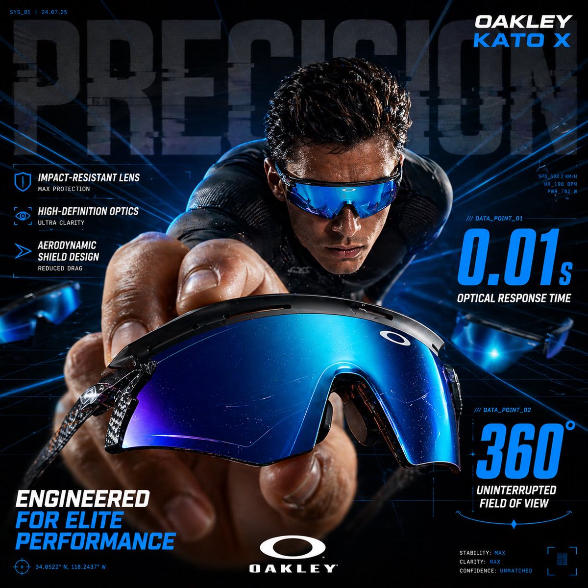 Sprinter Sunglasses Campaign Poster With Bold Type — AI result, variation 2 of 4