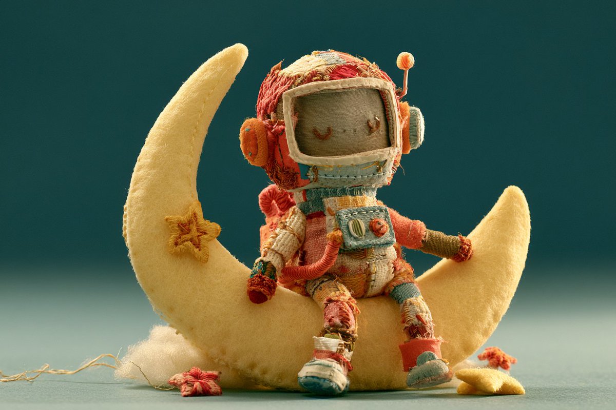 Stitched Fabric Sculpture in Stop-Motion Scene — AI result, variation 2 of 4