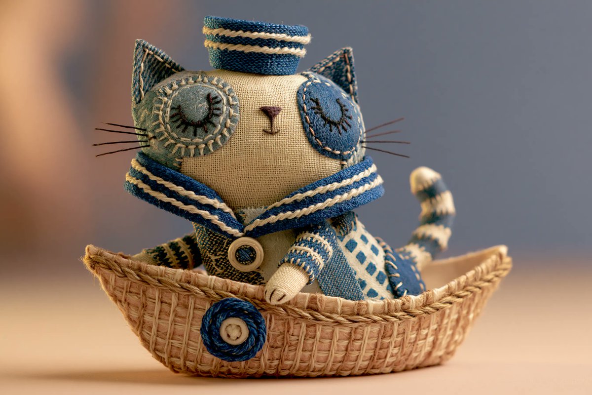 Stop-Motion Fabric Sculpture Scene With Felt and Yarn — AI result, variation 3 of 4